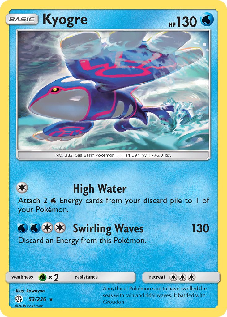 Kyogre (53/236) (Cracked Ice Holo) (Theme Deck Exclusive) [Sun & Moon: Cosmic Eclipse] | Exor Games Dartmouth