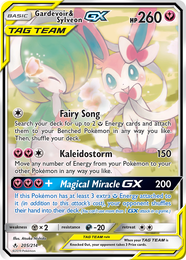 Gardevoir & Sylveon GX (205/214) [Sun & Moon: Unbroken Bonds] | Exor Games Dartmouth