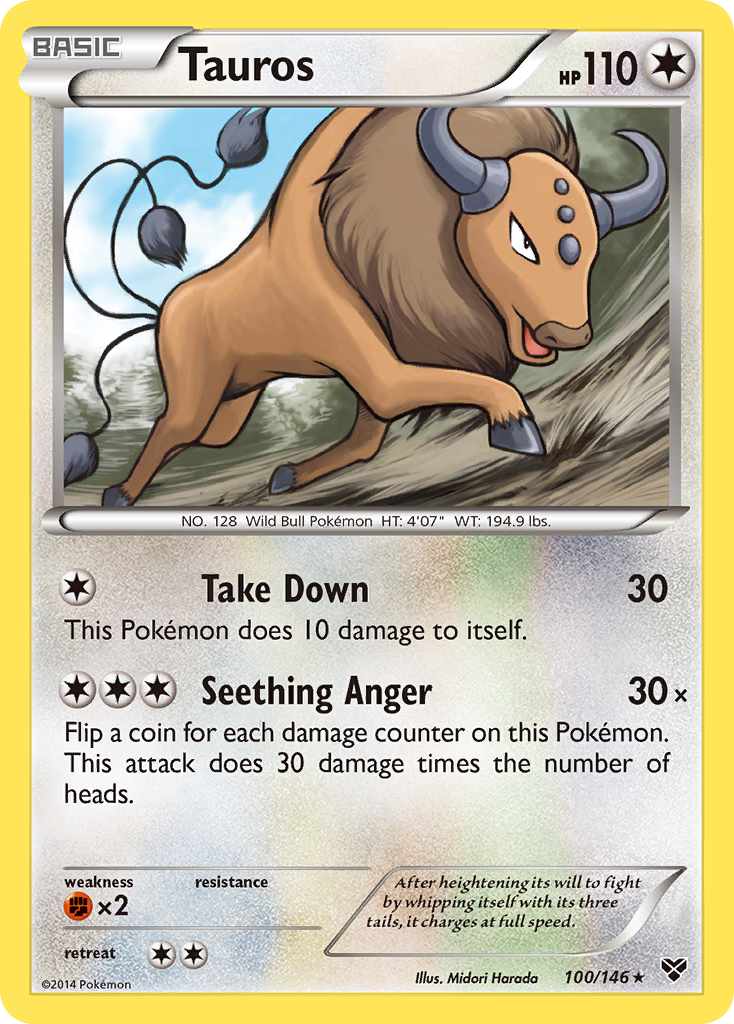 Tauros (100/146) [XY: Base Set] | Exor Games Dartmouth