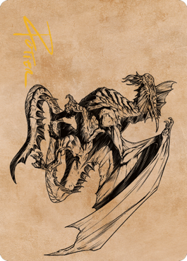 Ancient Silver Dragon Art Card (47) (Gold-Stamped Signature) [Commander Legends: Battle for Baldur's Gate Art Series] | Exor Games Dartmouth