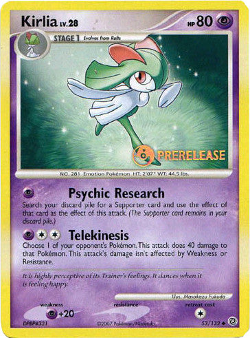 Kirlia (53/132) (Prerelease Promo) [Diamond & Pearl: Black Star Promos] | Exor Games Dartmouth