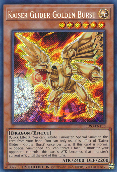 Kaiser Glider Golden Burst [LDS3-EN136] Secret Rare | Exor Games Dartmouth