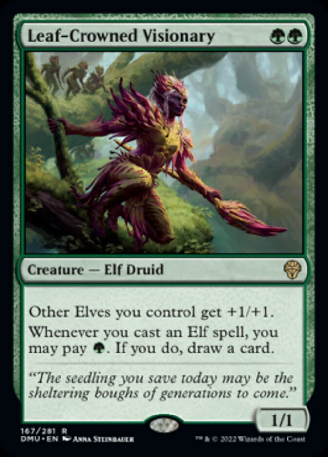 Leaf-Crowned Visionary [Dominaria United] | Exor Games Dartmouth