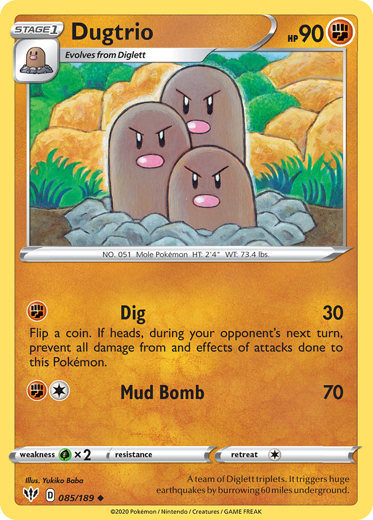 Dugtrio (085/189) [Sword & Shield: Darkness Ablaze] | Exor Games Dartmouth