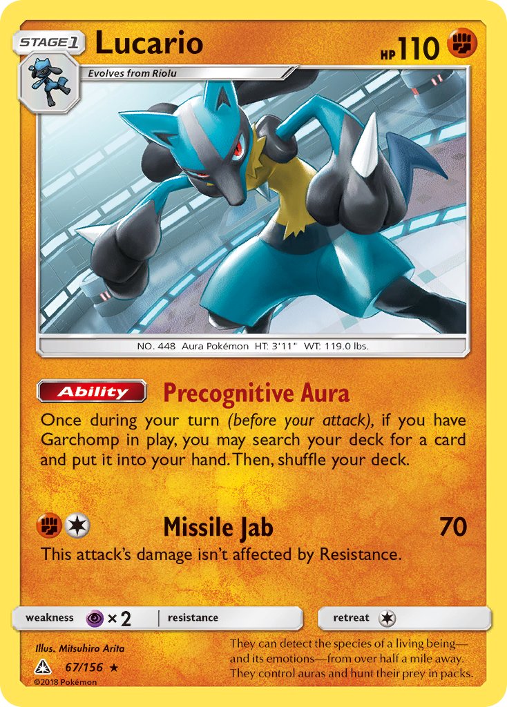 Lucario (67/156) (Theme Deck Exclusive) [Sun & Moon: Ultra Prism] | Exor Games Dartmouth