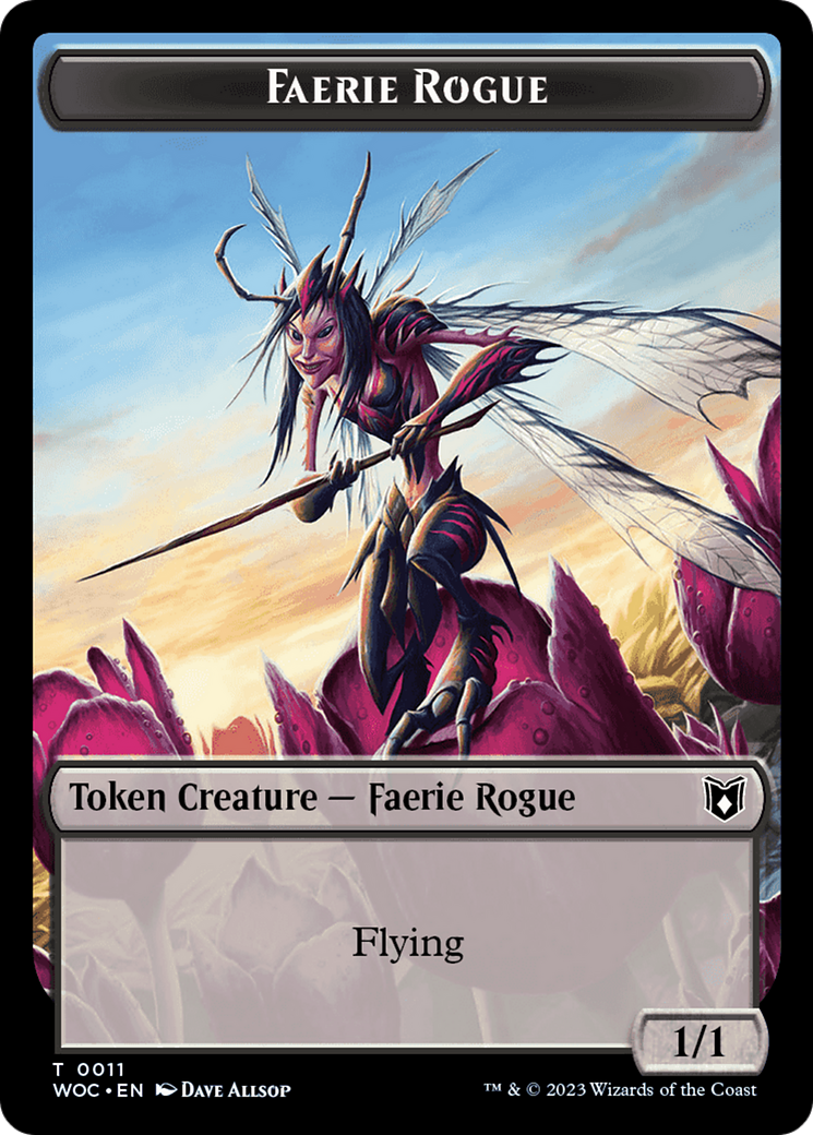 Faerie Rogue // Pirate (0011) Double-Sided Token [Wilds of Eldraine Commander Tokens] | Exor Games Dartmouth