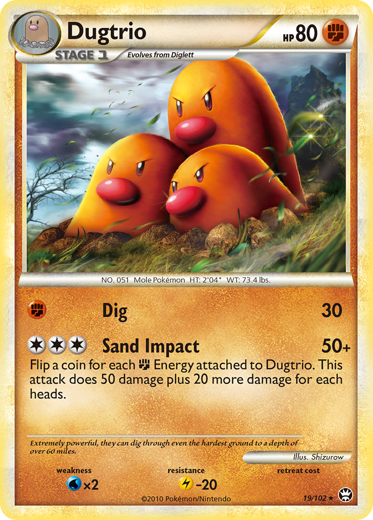 Dugtrio (19/102) [HeartGold & SoulSilver: Triumphant] | Exor Games Dartmouth