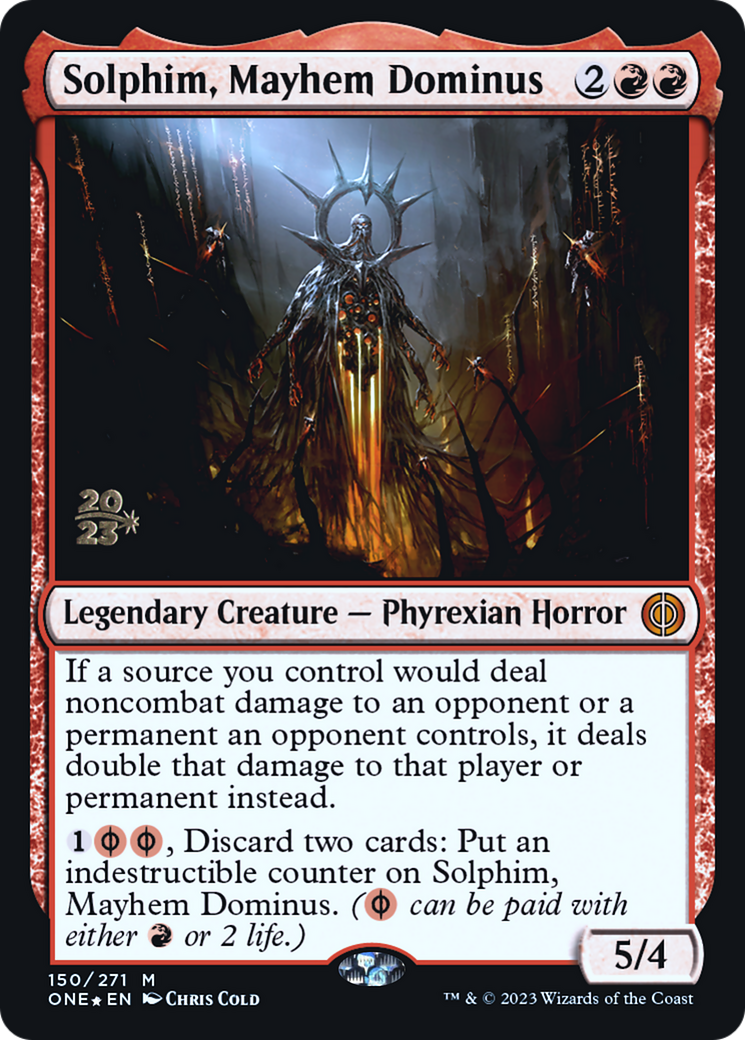 Solphim, Mayhem Dominus [Phyrexia: All Will Be One Prerelease Promos] | Exor Games Dartmouth