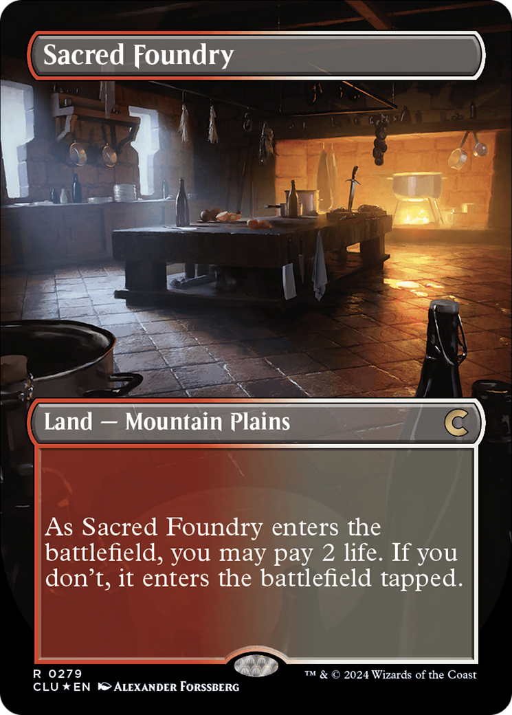 Sacred Foundry (Borderless) [Ravnica: Clue Edition] | Exor Games Dartmouth