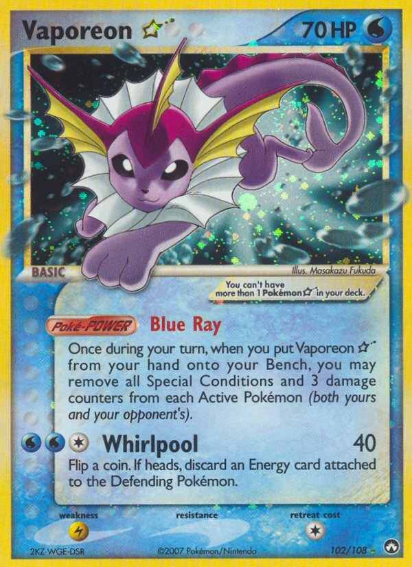 Vaporeon Star (102/108) [EX: Power Keepers] | Exor Games Dartmouth