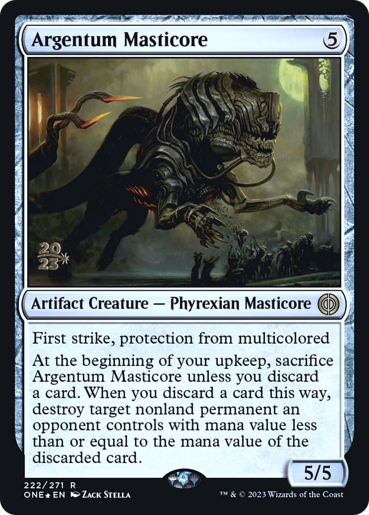 Argentum Masticore [Phyrexia: All Will Be One Prerelease Promos] | Exor Games Dartmouth