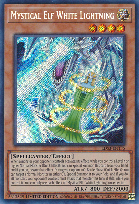 Mystical Elf White Lightning [LDS3-EN135] Secret Rare | Exor Games Dartmouth