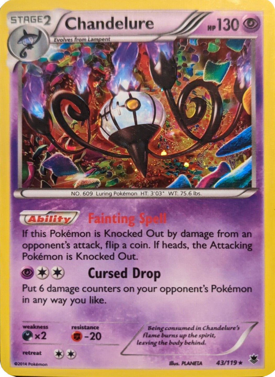 Chandelure (43/119) (Cosmos Holo) [XY: Phantom Forces] | Exor Games Dartmouth