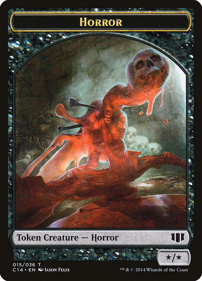 Horror // Zombie (016/036) Double-sided Token [Commander 2014 Tokens] | Exor Games Dartmouth