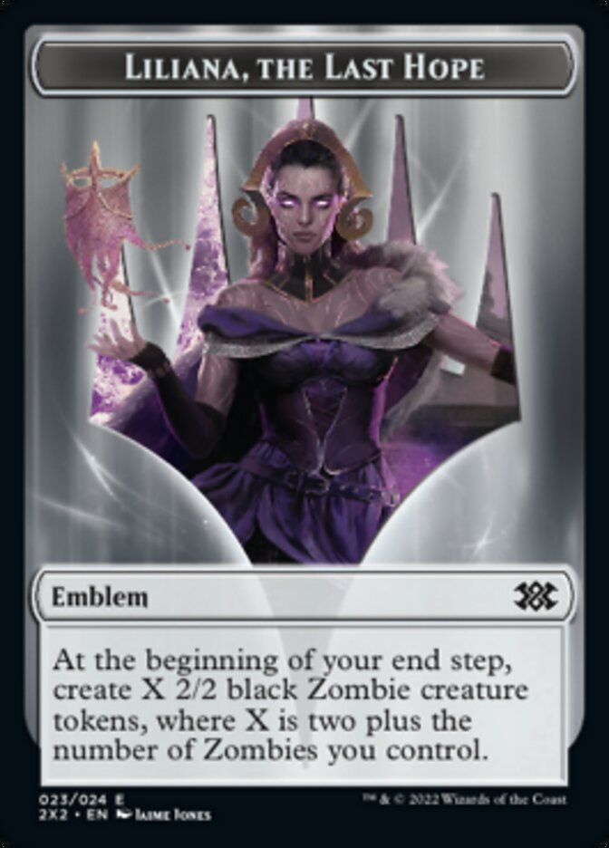 Liliana, the Last Hope Emblem // Spirit Double-sided Token [Double Masters 2022 Tokens] | Exor Games Dartmouth