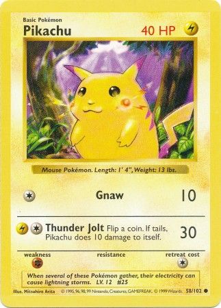 Pikachu (58/102) (Red Cheeks Misprint) [Base Set Shadowless Unlimited] | Exor Games Dartmouth