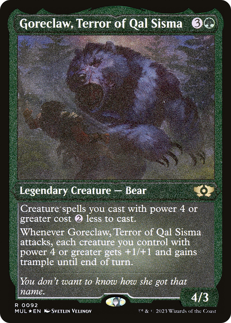 Goreclaw, Terror of Qal Sisma (Foil Etched) [Multiverse Legends] | Exor Games Dartmouth