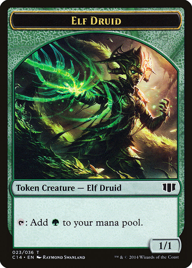 Elf Druid // Beast (020/036) Double-sided Token [Commander 2014 Tokens] | Exor Games Dartmouth