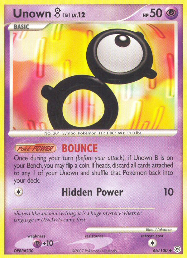 Unown B (66/130) [Diamond & Pearl: Base Set] | Exor Games Dartmouth