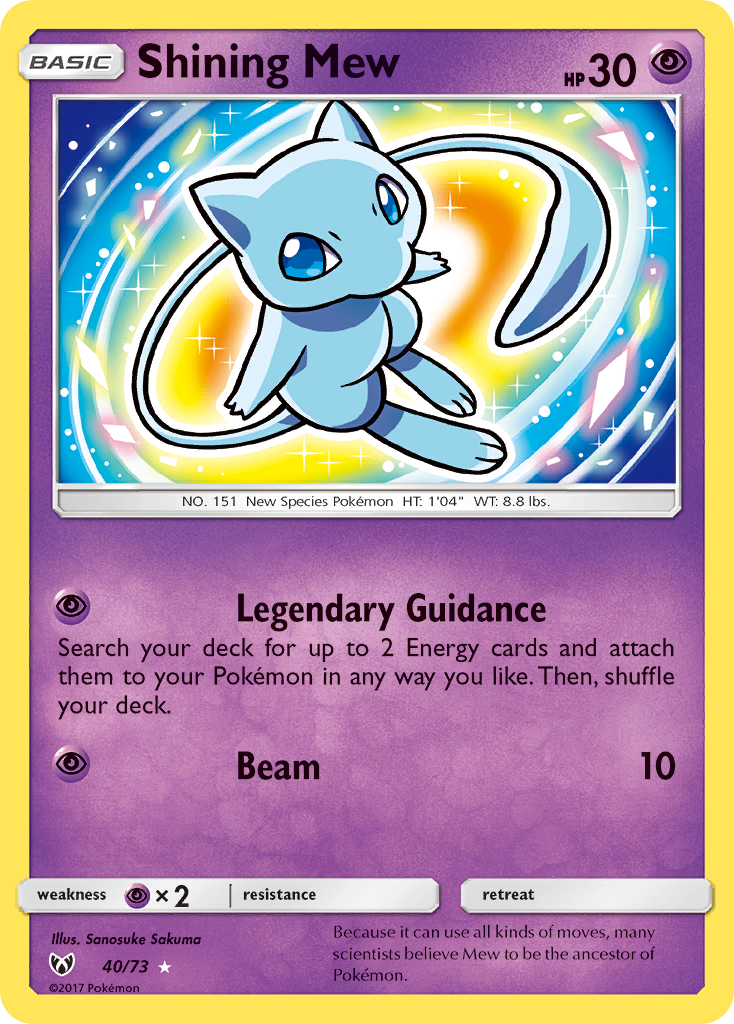 Shining Mew (40/73) [Sun & Moon: Shining Legends] | Exor Games Dartmouth