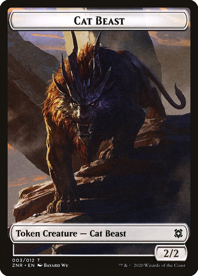 Cat Beast Token [Zendikar Rising] | Exor Games Dartmouth