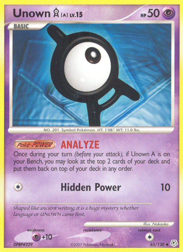 Unown A (65/130) [Diamond & Pearl: Base Set] | Exor Games Dartmouth