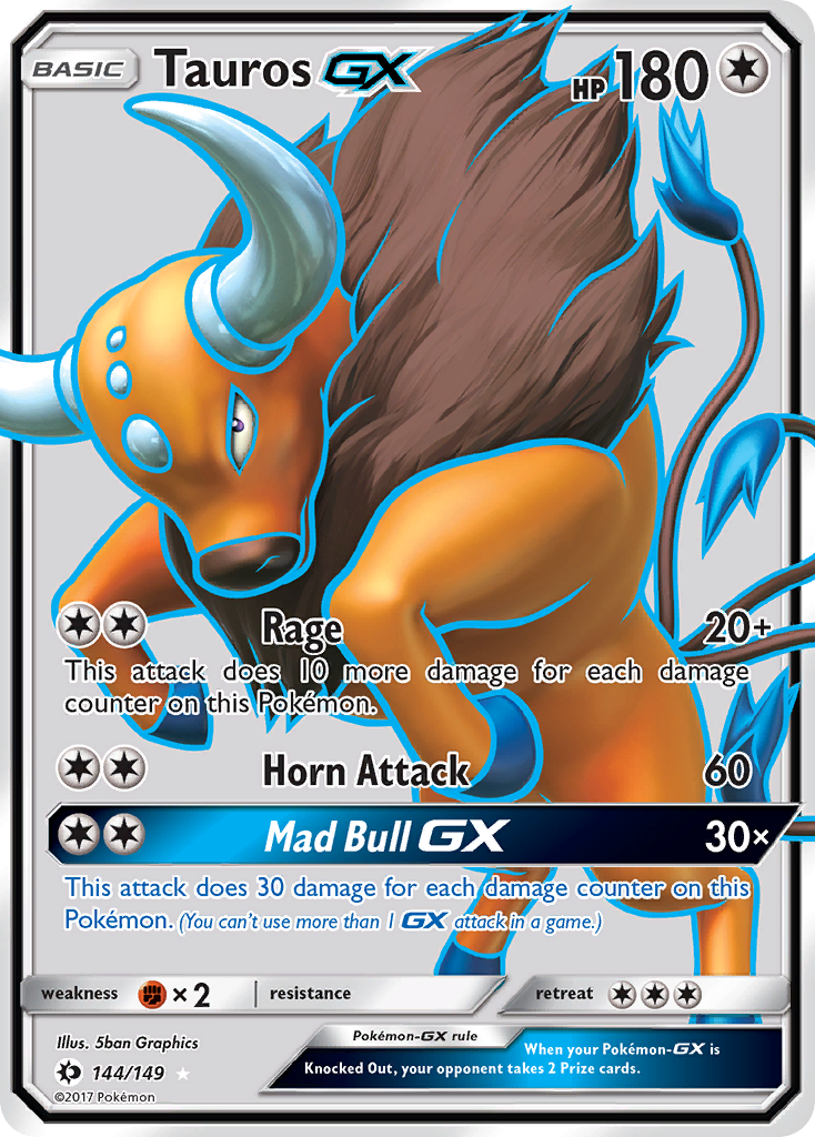 Tauros GX (144/149) [Sun & Moon: Base Set] | Exor Games Dartmouth