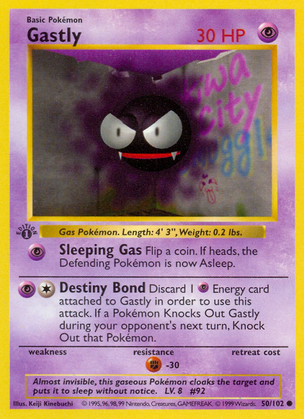 Gastly (50/102) (Shadowless) [Base Set 1st Edition] | Exor Games Dartmouth