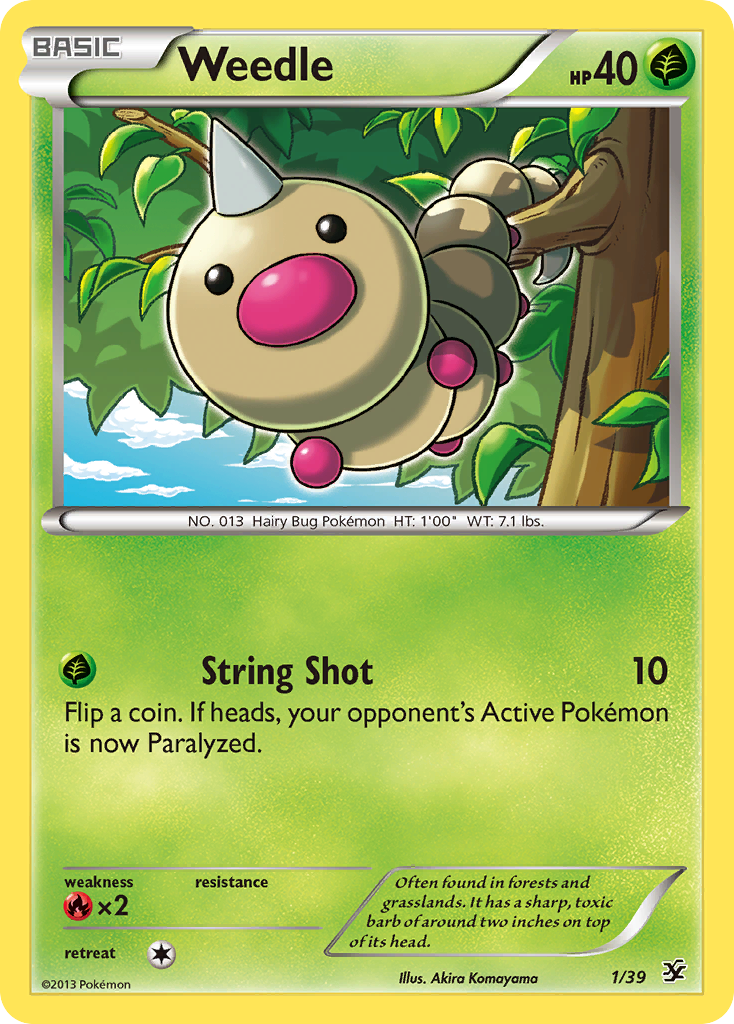 Weedle (1/39) [XY: Kalos Starter Set] | Exor Games Dartmouth