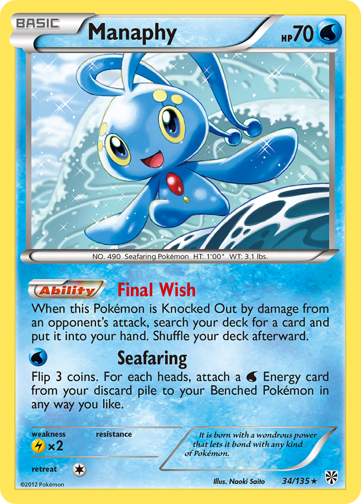 Manaphy (34/135) [Black & White: Plasma Storm] | Exor Games Dartmouth