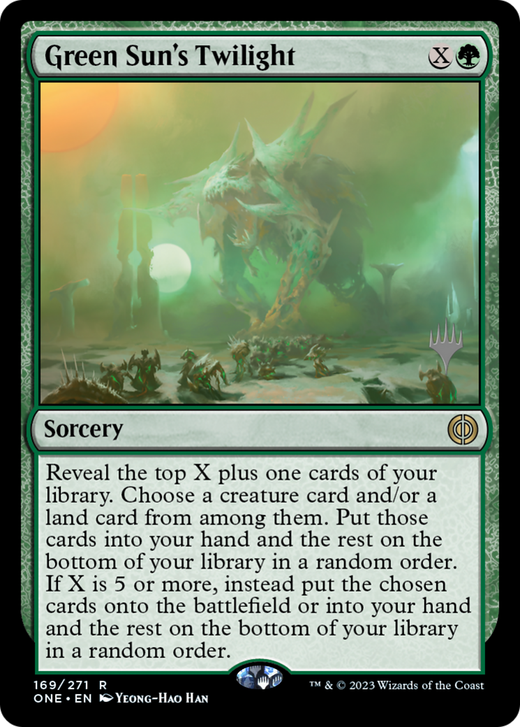 Green Sun's Twilight (Promo Pack) [Phyrexia: All Will Be One Promos] | Exor Games Dartmouth