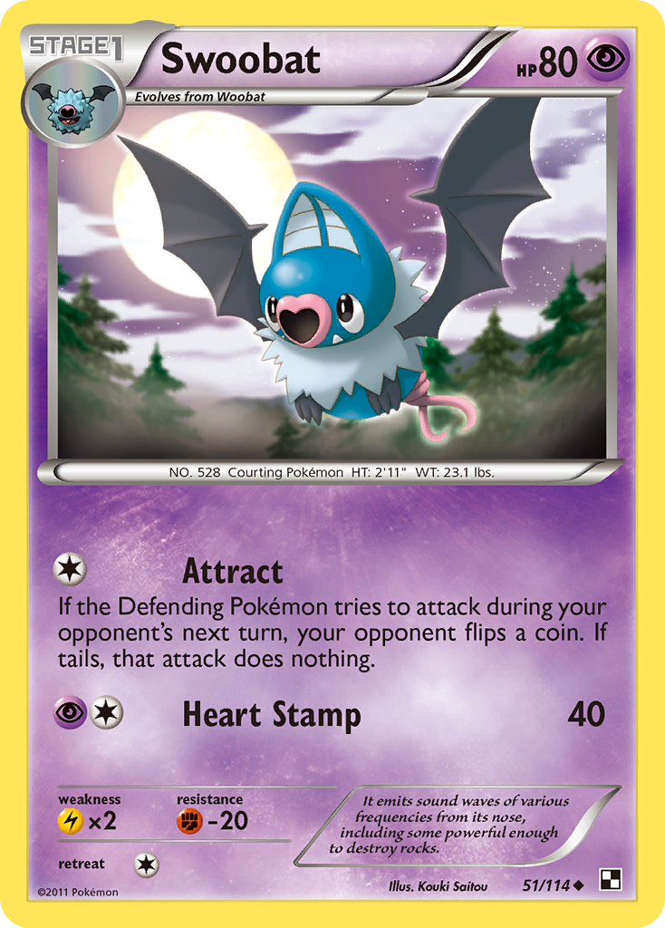 Swoobat (51/114) [Black & White: Base Set] | Exor Games Dartmouth