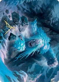 Icehide Troll Art Card (Gold-Stamped Signature) [Kaldheim: Art Series] | Exor Games Dartmouth