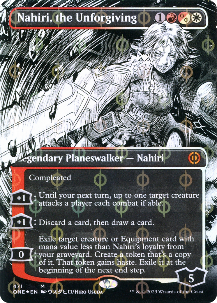 Nahiri, the Unforgiving (Borderless Manga Step-and-Compleat Foil) [Phyrexia: All Will Be One] | Exor Games Dartmouth