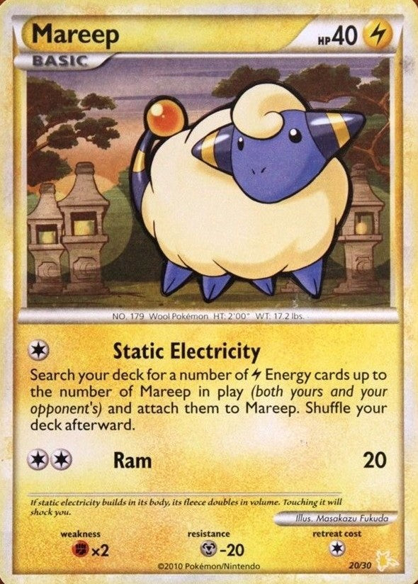 Mareep (20/30) [HeartGold & SoulSilver: Trainer Kit - Raichu] | Exor Games Dartmouth