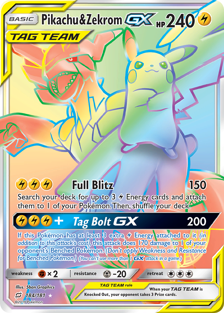 Pikachu & Zekrom GX (184/181) [Sun & Moon: Team Up] | Exor Games Dartmouth