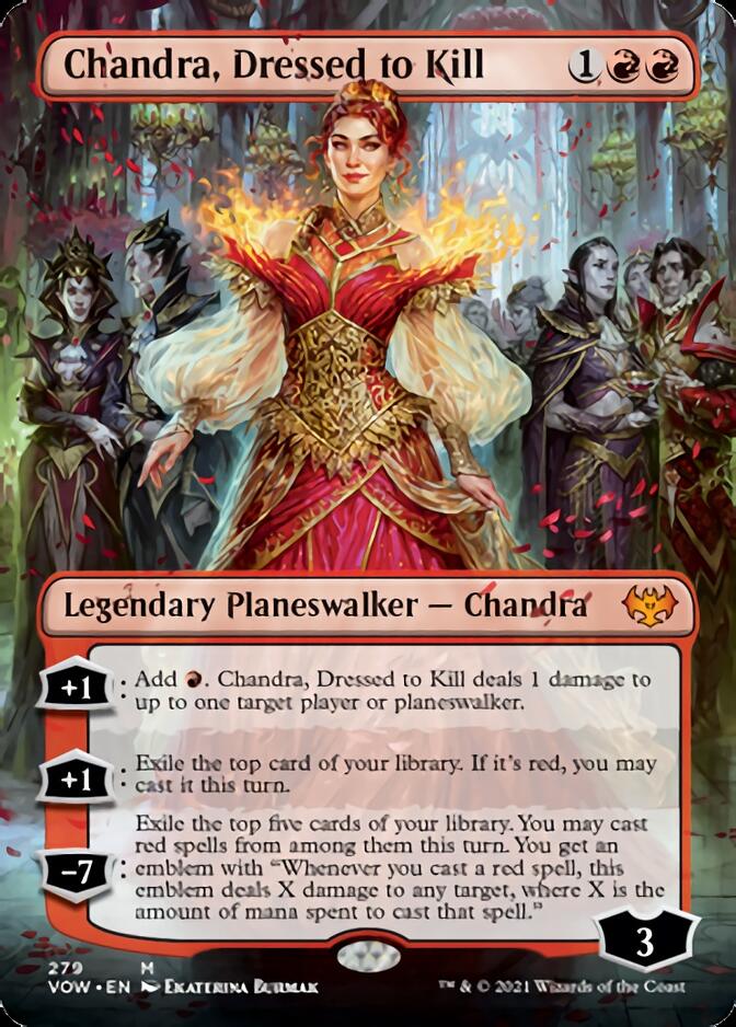 Chandra, Dressed to Kill (Borderless) [Innistrad: Crimson Vow] | Exor Games Dartmouth