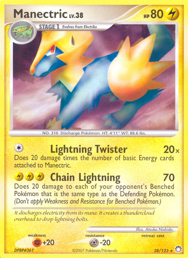 Manectric (28/123) [Diamond & Pearl: Mysterious Treasures] | Exor Games Dartmouth