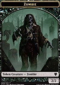 Zombie (005) // Gold (010) Double-sided Token [Commander 2017 Tokens] | Exor Games Dartmouth