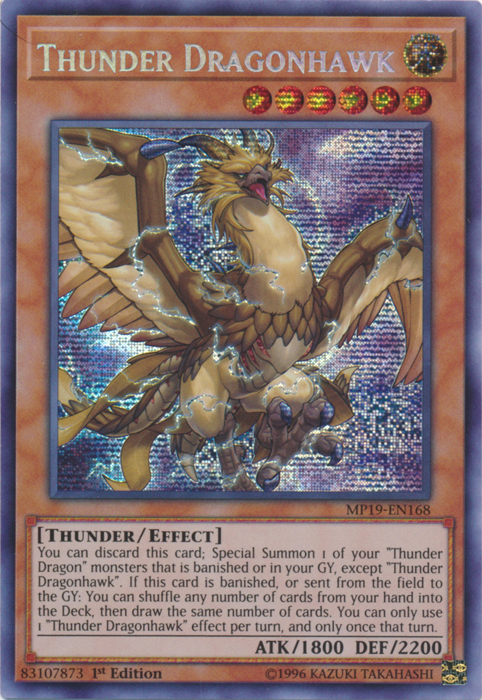 Thunder Dragonhawk [MP19-EN168] Prismatic Secret Rare | Exor Games Dartmouth