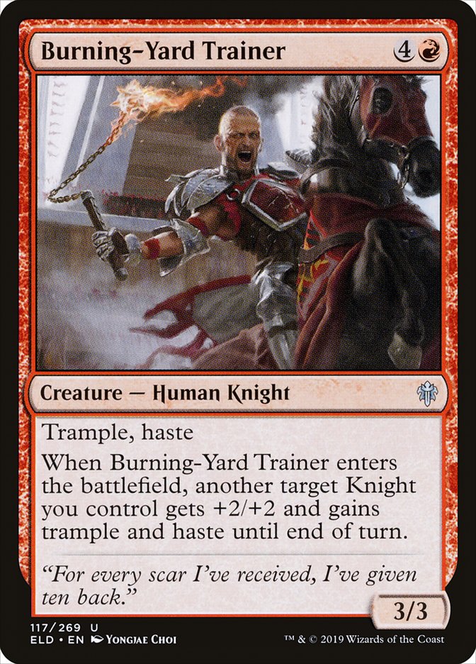 Burning-Yard Trainer [Throne of Eldraine] | Exor Games Dartmouth