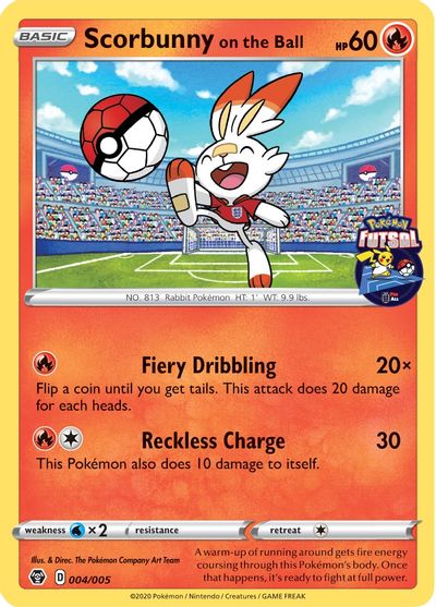 Scorbunny on the Ball (004/005) [Pokemon Futsal Collection] | Exor Games Dartmouth