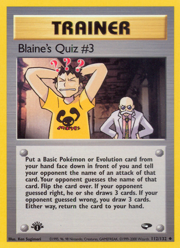 Blaine's Quiz #3 (112/132) [Gym Challenge 1st Edition] | Exor Games Dartmouth