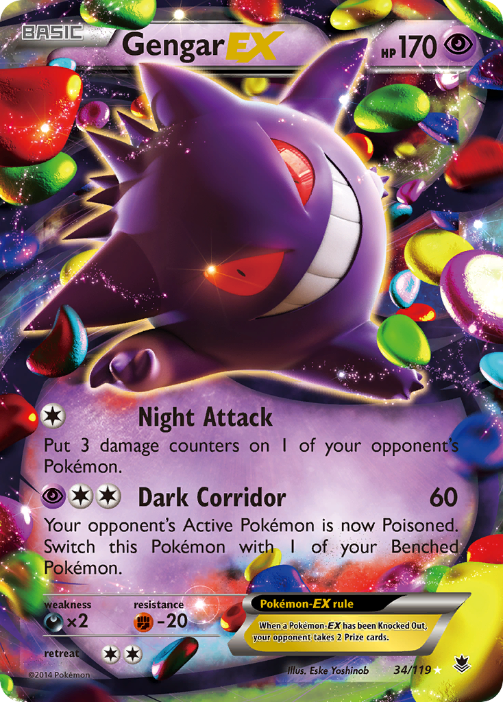 Gengar EX (34/119) [XY: Phantom Forces] | Exor Games Dartmouth