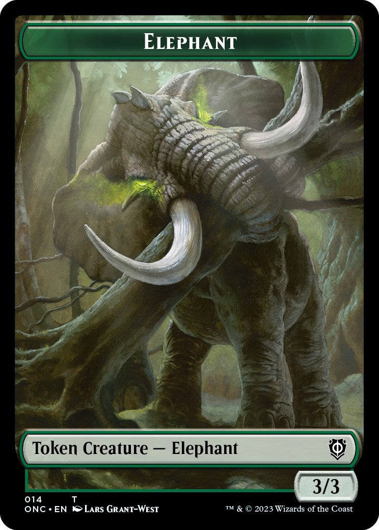 Human Soldier // Elephant Double-Sided Token [Phyrexia: All Will Be One Commander Tokens] | Exor Games Dartmouth