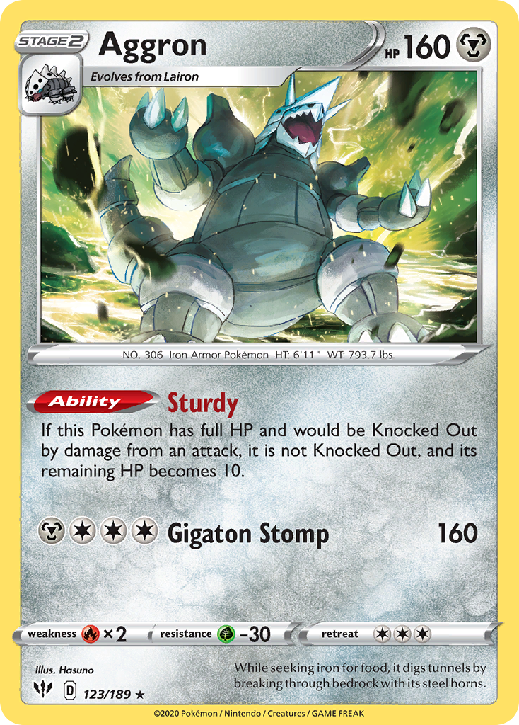 Aggron (123/189) [Sword & Shield: Darkness Ablaze] | Exor Games Dartmouth