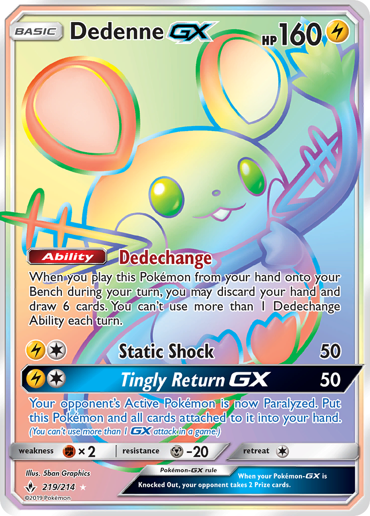 Dedenne GX (219/214) [Sun & Moon: Unbroken Bonds] | Exor Games Dartmouth