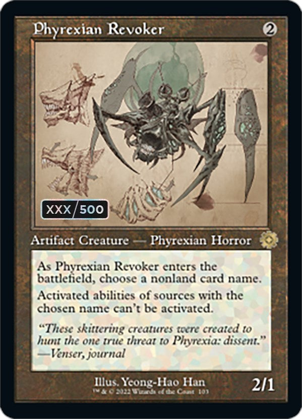 Phyrexian Revoker (Retro Schematic) (Serial Numbered) [The Brothers' War Retro Artifacts] | Exor Games Dartmouth