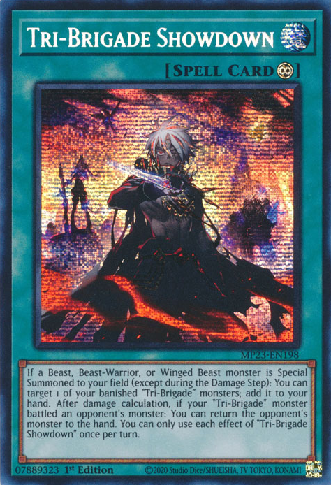 Tri-Brigade Showdown [MP23-EN198] Prismatic Secret Rare | Exor Games Dartmouth