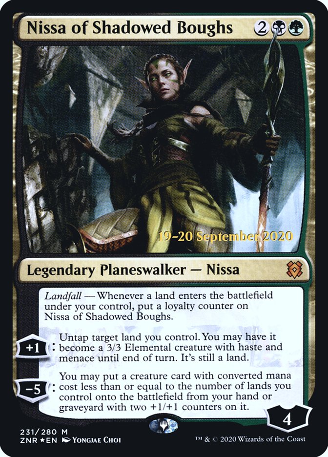 Nissa of Shadowed Boughs  [Zendikar Rising Prerelease Promos] | Exor Games Dartmouth